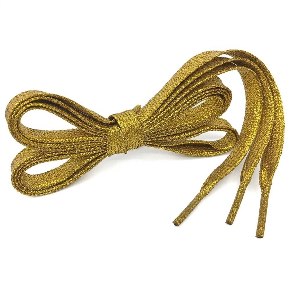 RESTOCKED! Metallic gold flat shoe laces!